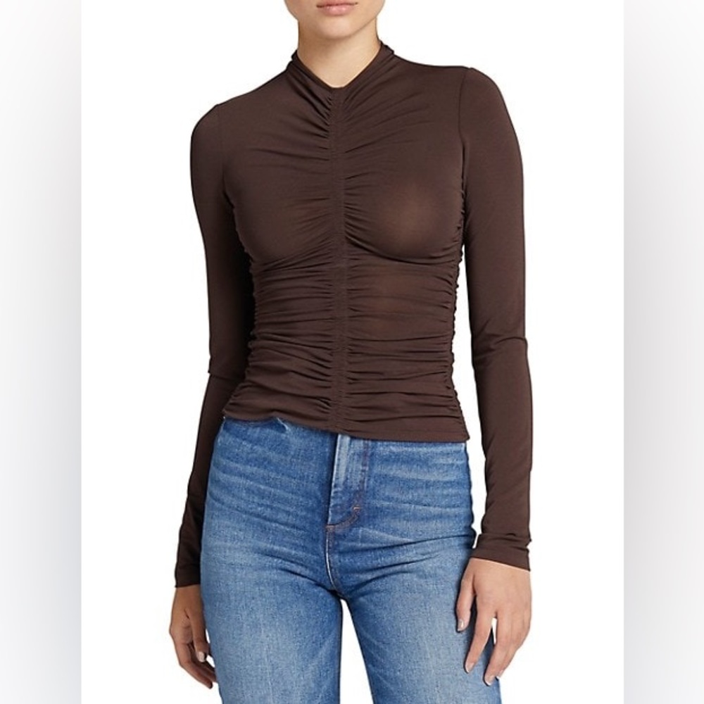 A.L.C. Ansel Ruched Long-Sleeve Top Size Large